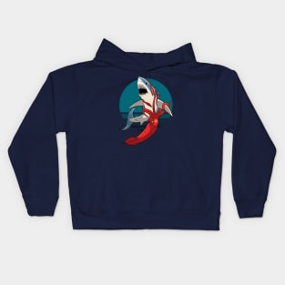 Great white shark and giant squid Kids Hoodie